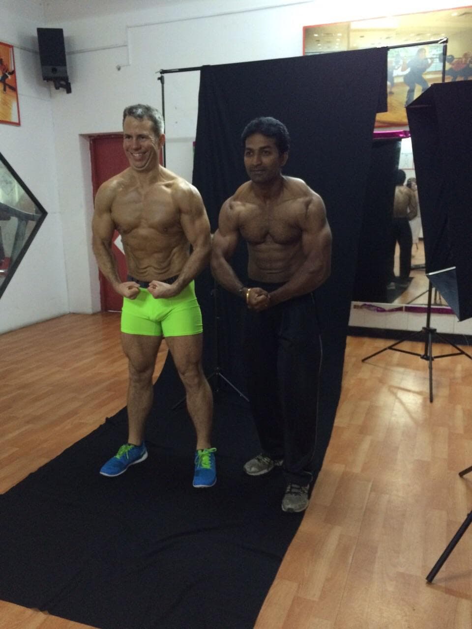 Mark behind the scenes during a photoshoot in December 2014, marking how far he had come.